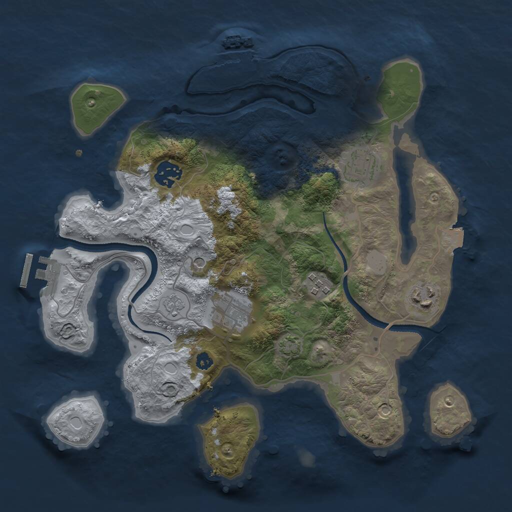 Rust Map: Procedural Map, Size: 3000, Seed: 224490988, 11 Monuments