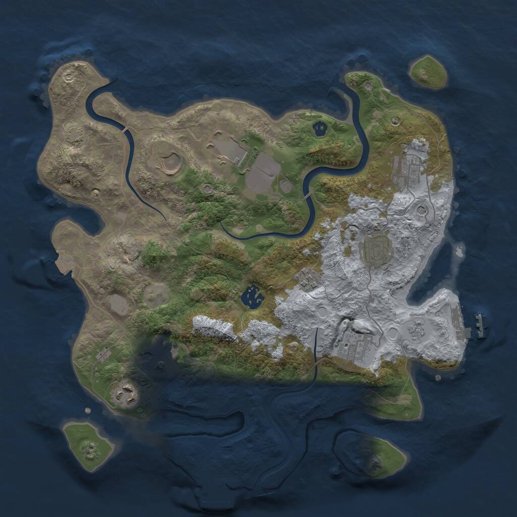 Rust Map: Procedural Map, Size: 3500, Seed: 1422979366, 15 Monuments