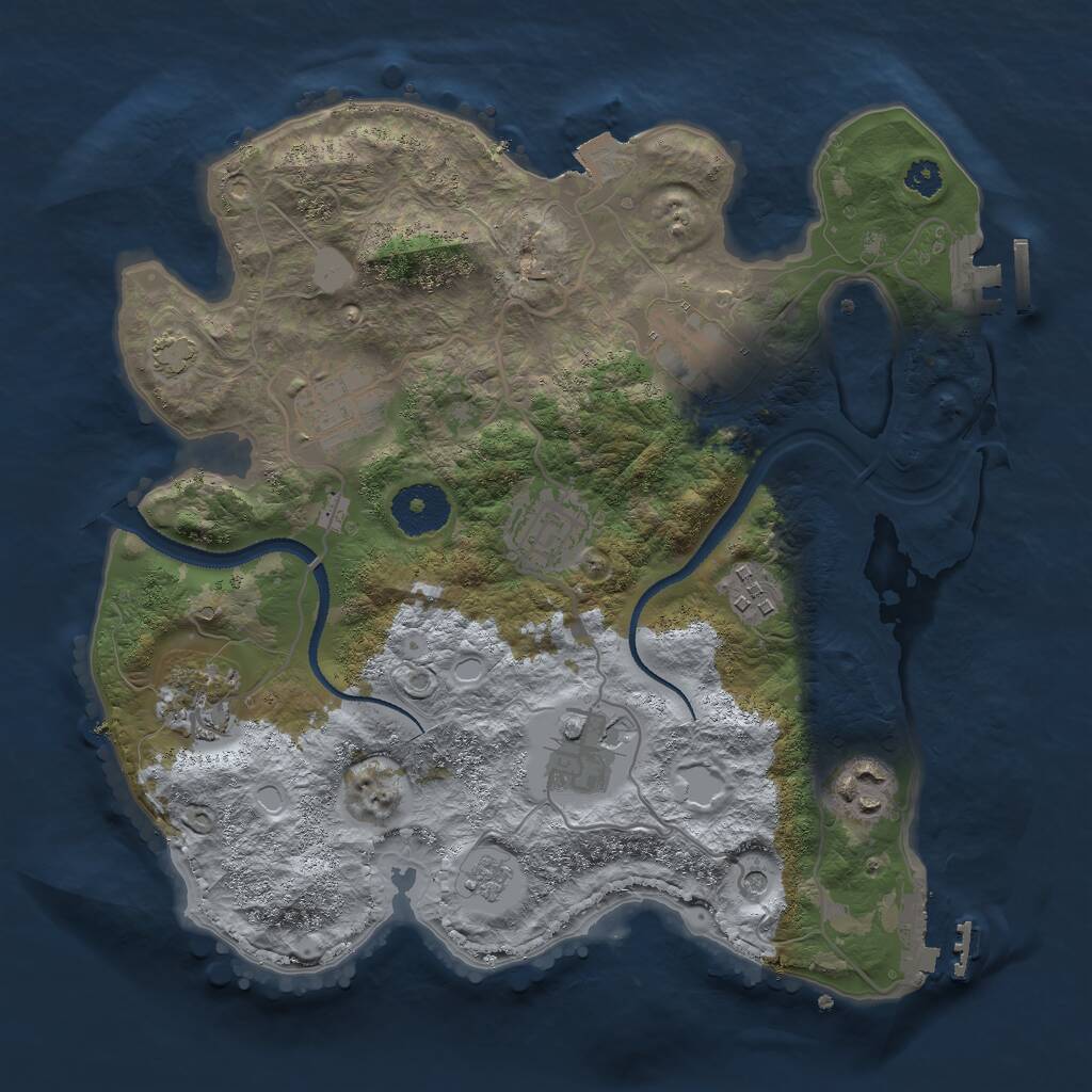 Rust Map: Procedural Map, Size: 3000, Seed: 73818, 13 Monuments