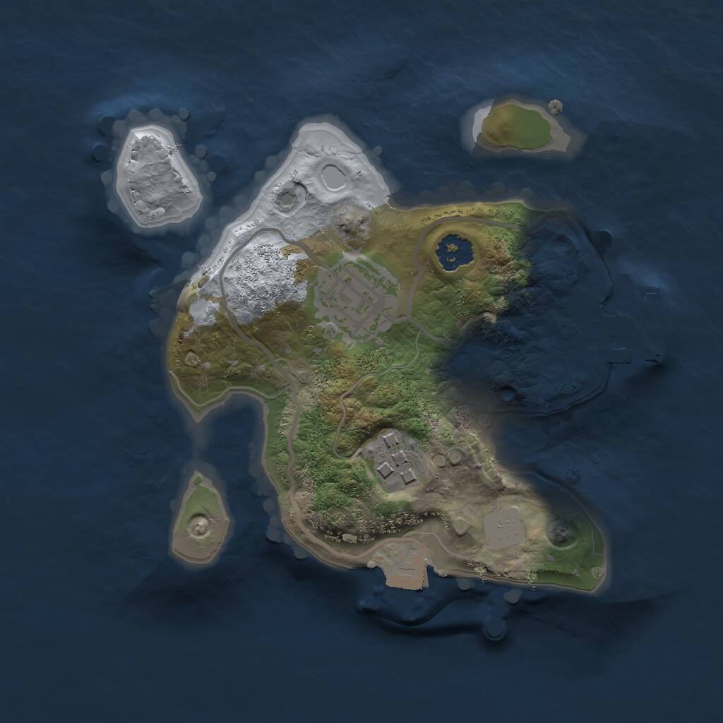 Rust Map: Procedural Map, Size: 2000, Seed: 1345345, 4 Monuments