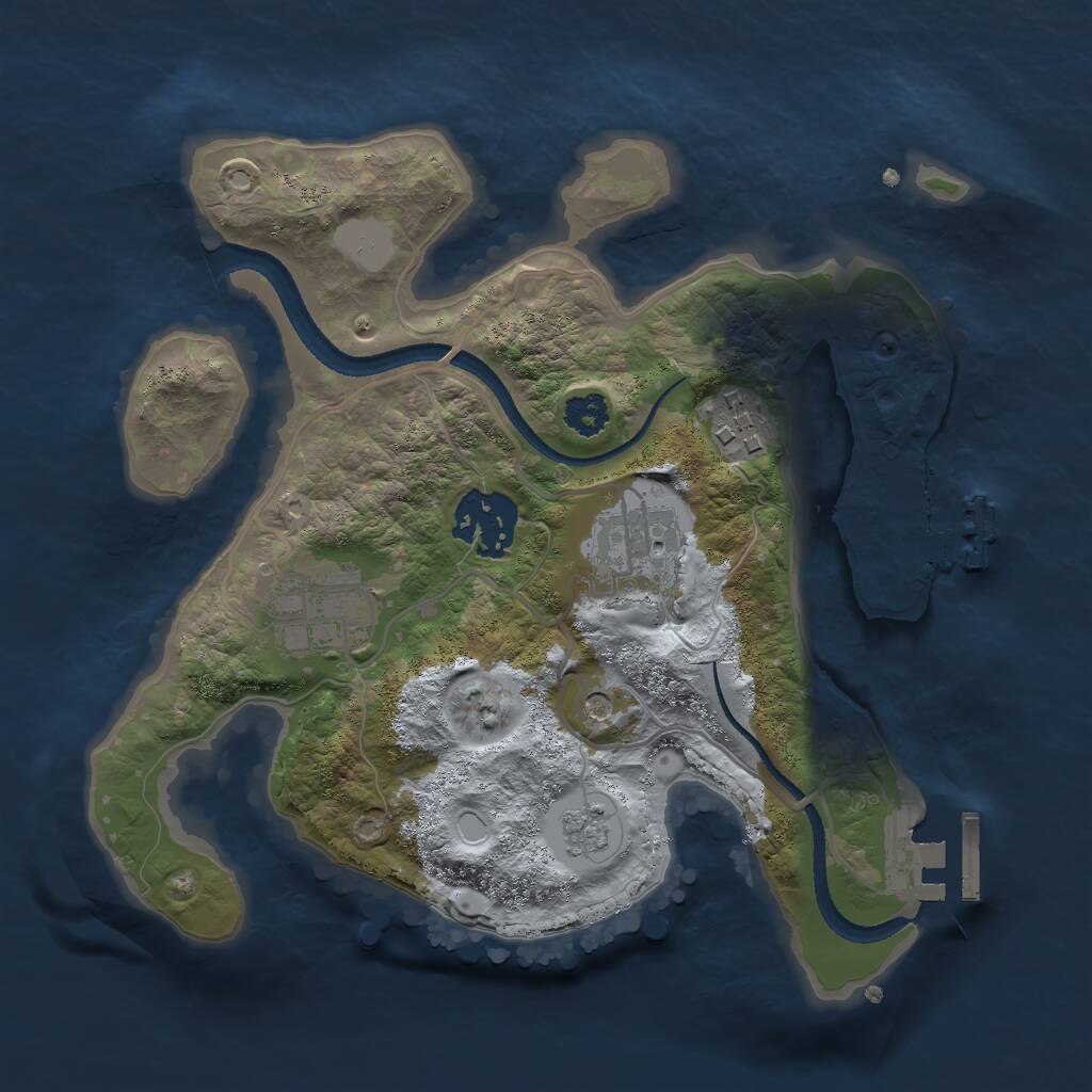 Rust Map: Procedural Map, Size: 2500, Seed: 89665031, 9 Monuments