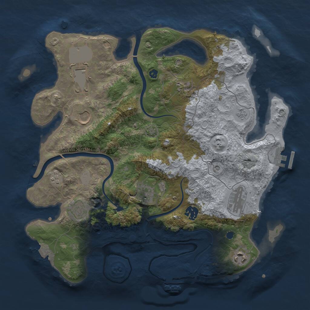 Rust Map: Procedural Map, Size: 3500, Seed: 82797658, 15 Monuments