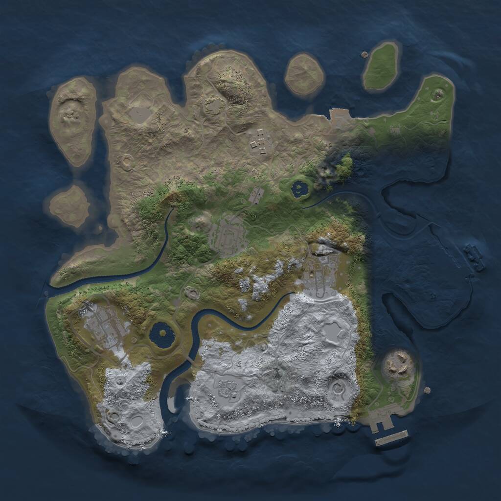 Rust Map: Procedural Map, Size: 3000, Seed: 1009550733, 11 Monuments