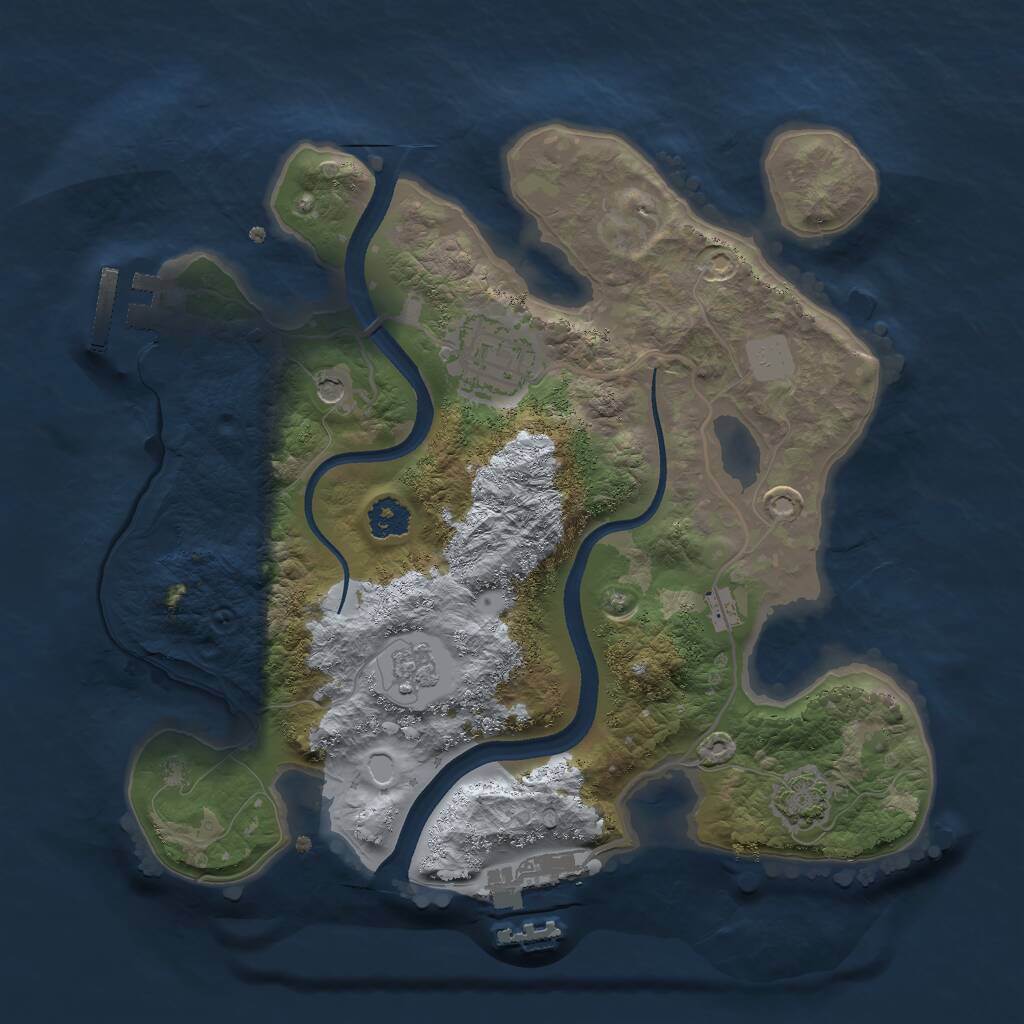 Rust Map: Procedural Map, Size: 2500, Seed: 1120050406, 7 Monuments