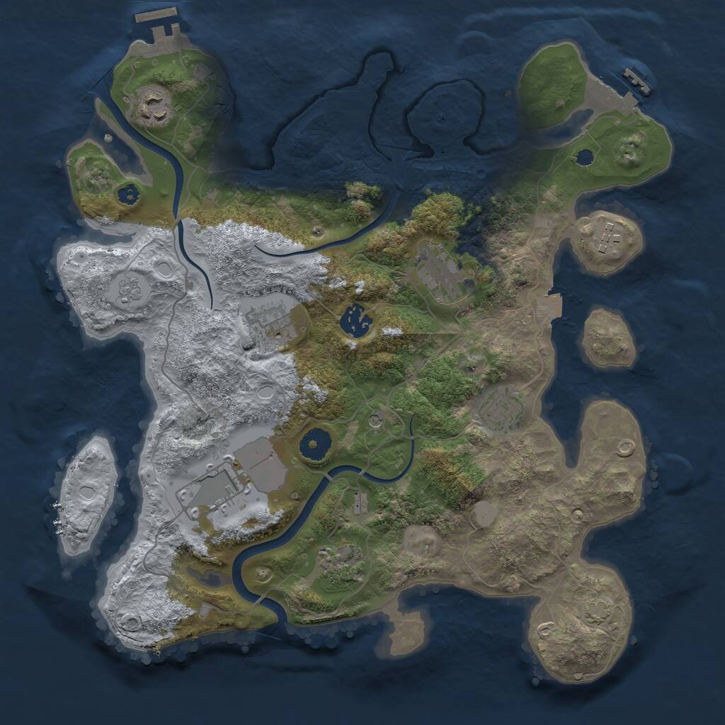 Rust Map: Procedural Map, Size: 3500, Seed: 580377876, 14 Monuments