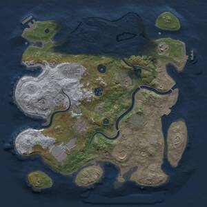 Thumbnail Rust Map: Procedural Map, Size: 3500, Seed: 1630105909, 15 Monuments