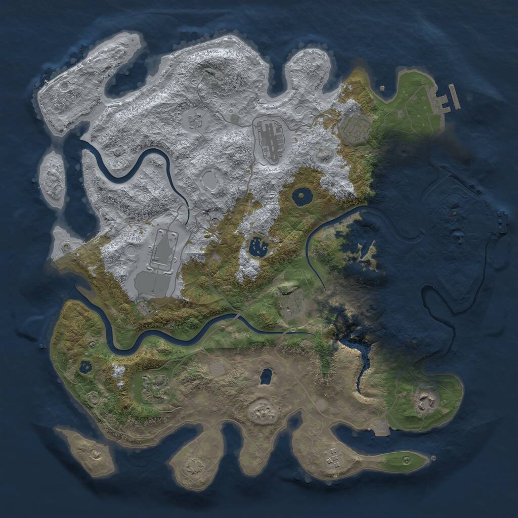Rust Map: Procedural Map, Size: 4000, Seed: 316327571, 14 Monuments