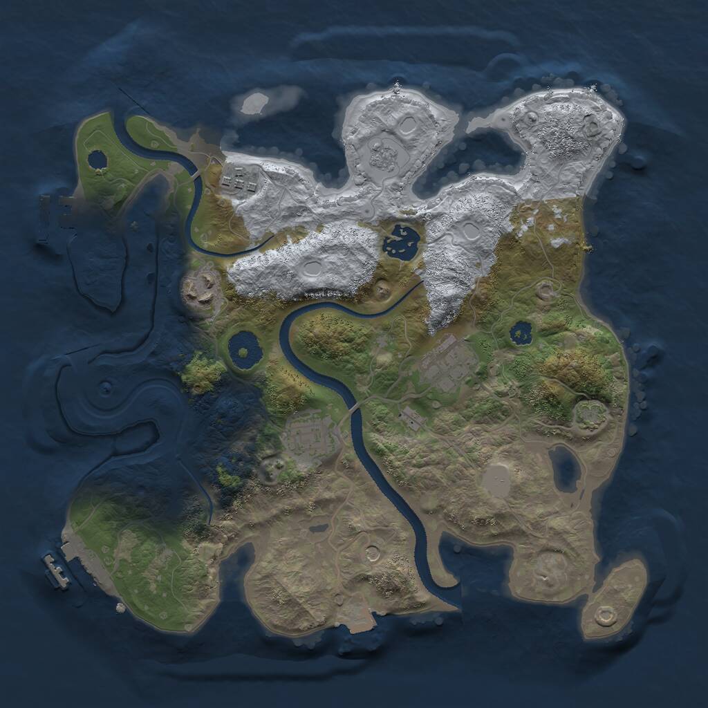 Rust Map: Procedural Map, Size: 3000, Seed: 694206669, 11 Monuments