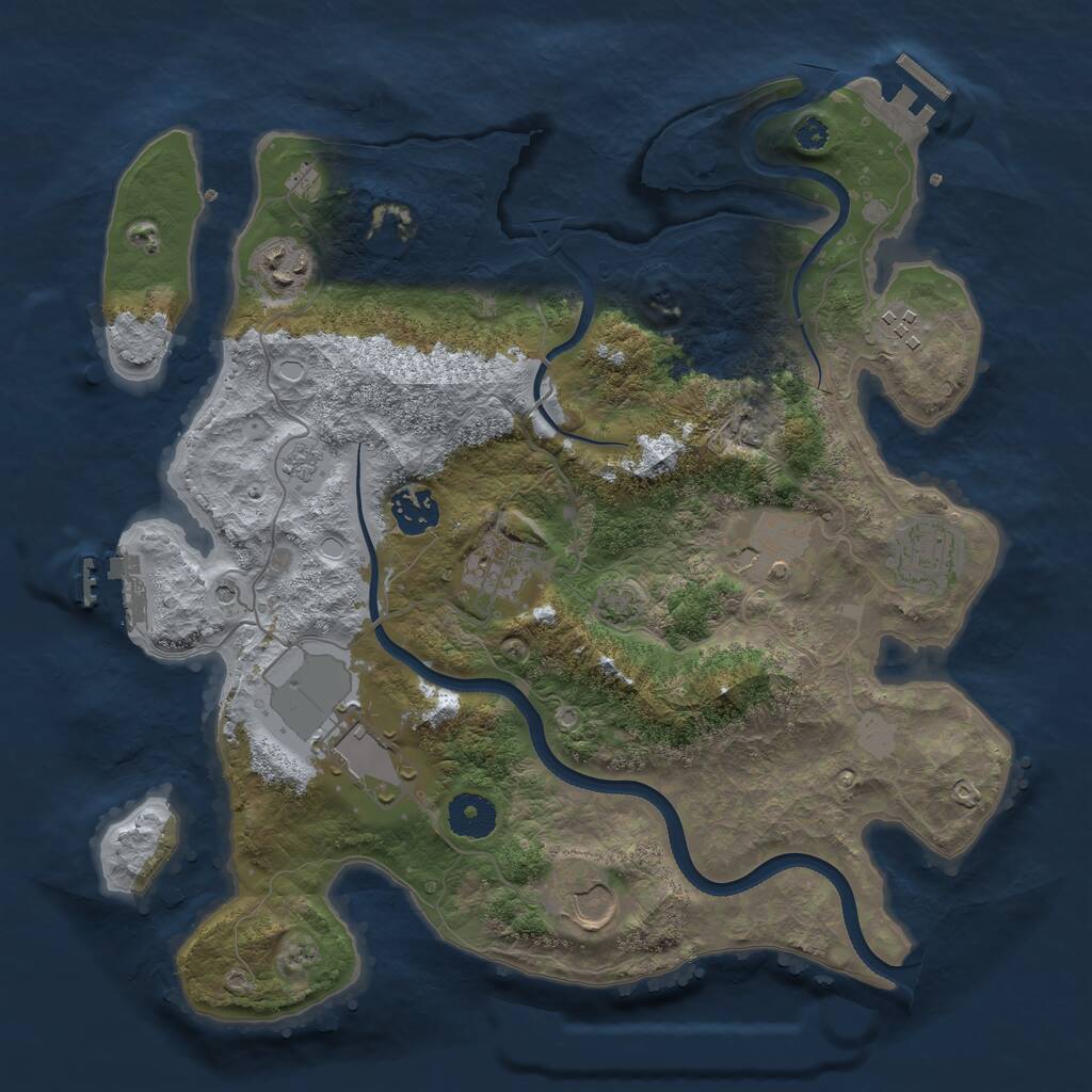 Rust Map: Procedural Map, Size: 3500, Seed: 1571451226, 14 Monuments