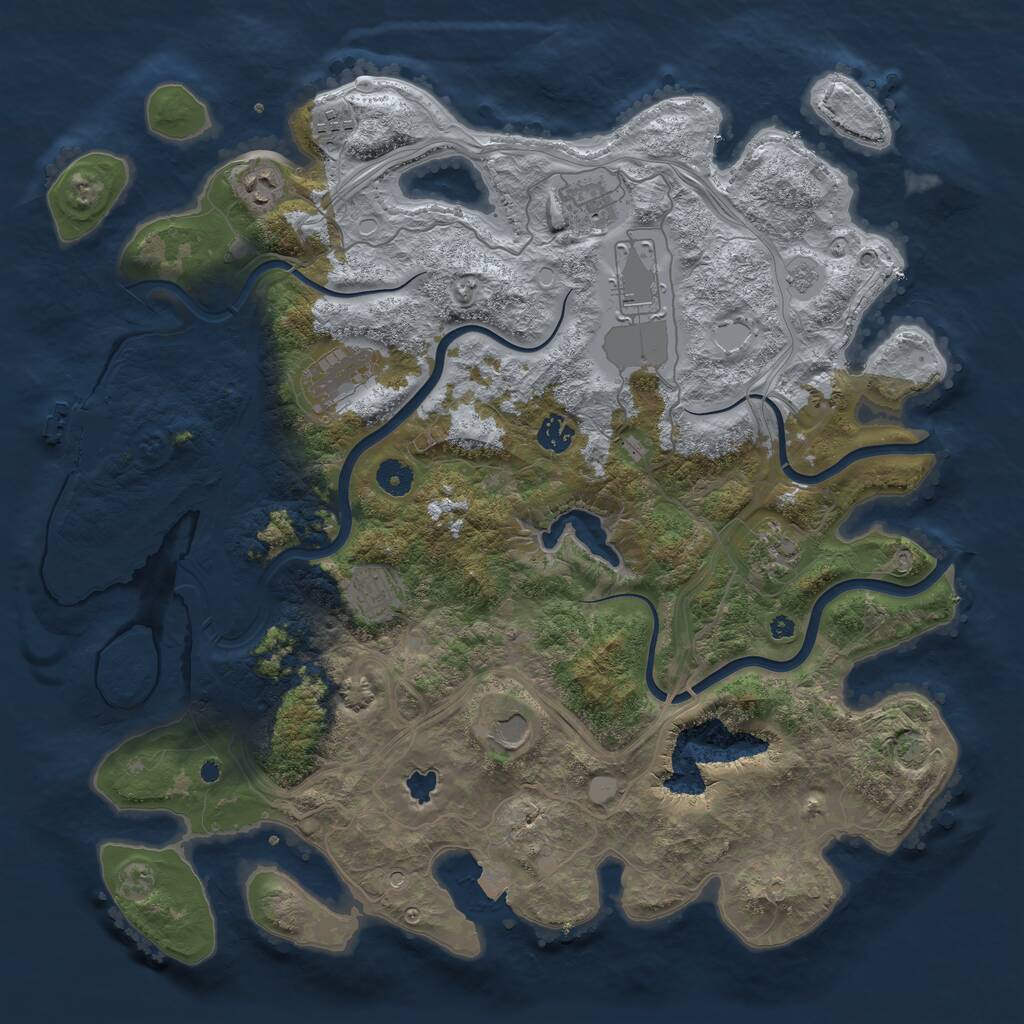 Rust Map: Procedural Map, Size: 4250, Seed: 1461851537, 14 Monuments