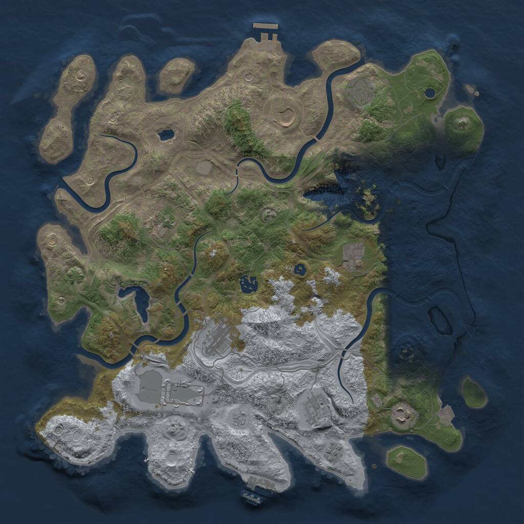 Rust Map: Procedural Map, Size: 4250, Seed: 1716928285, 16 Monuments