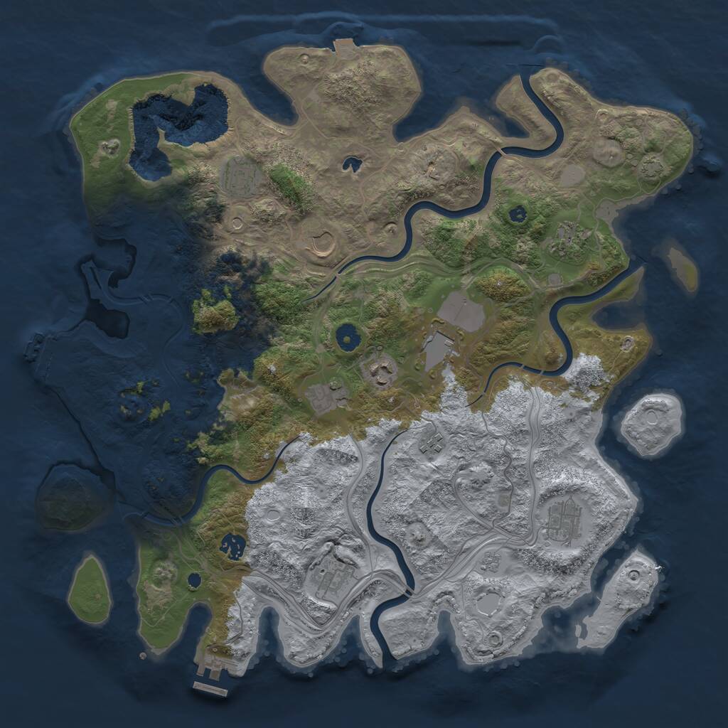 Rust Map: Procedural Map, Size: 4250, Seed: 1983470676, 16 Monuments
