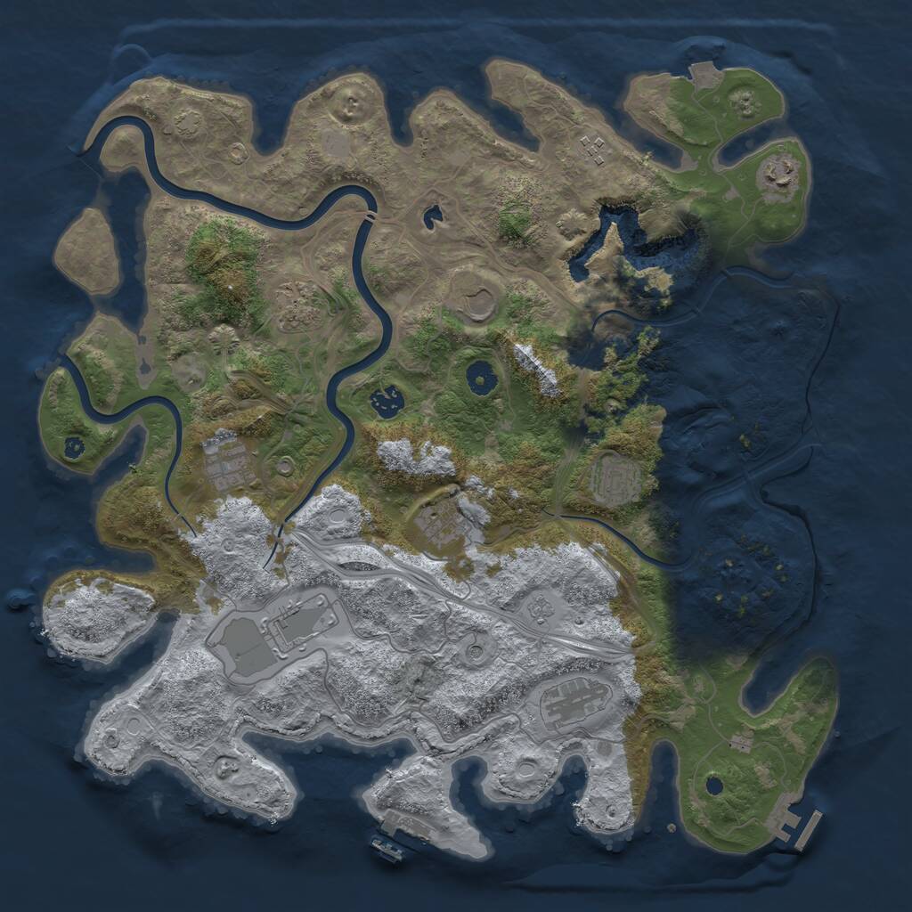 Rust Map: Procedural Map, Size: 4250, Seed: 1636929340, 16 Monuments