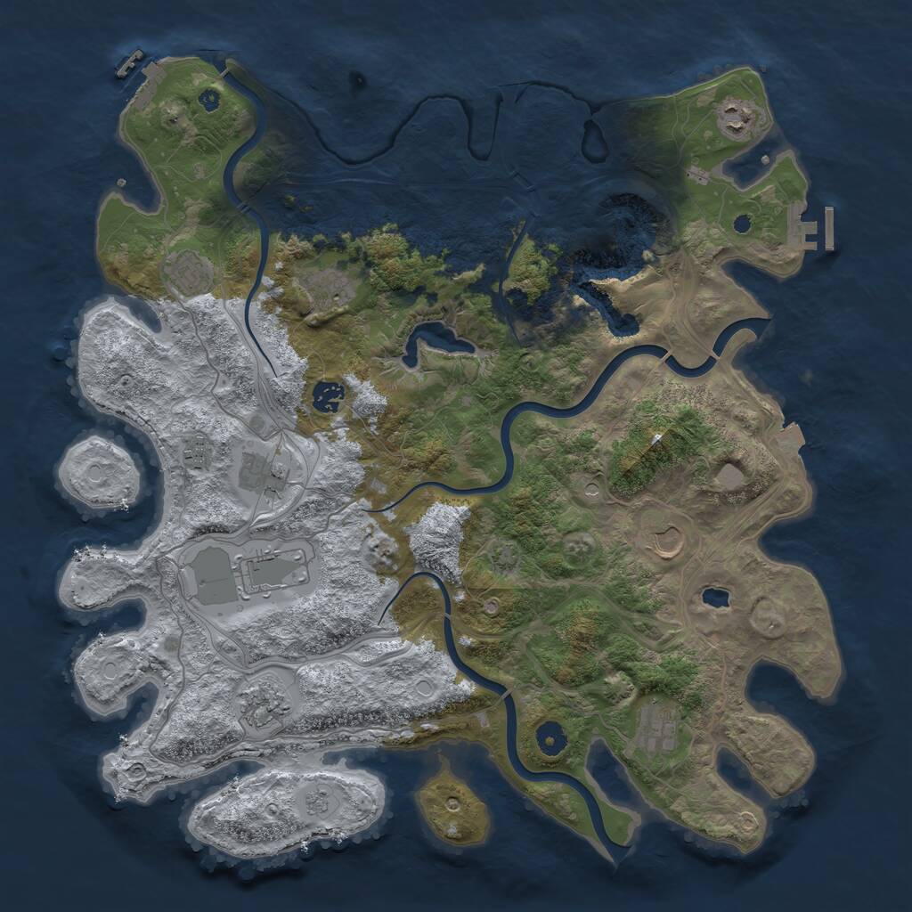 Rust Map: Procedural Map, Size: 4250, Seed: 1370089119, 16 Monuments
