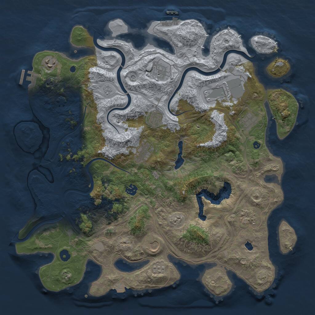 Rust Map: Procedural Map, Size: 4250, Seed: 1378512349, 16 Monuments