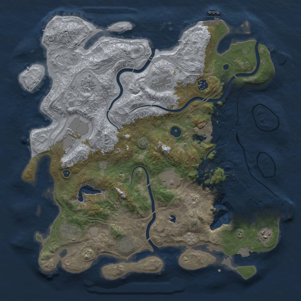Rust Map: Procedural Map, Size: 4250, Seed: 80935694, 16 Monuments