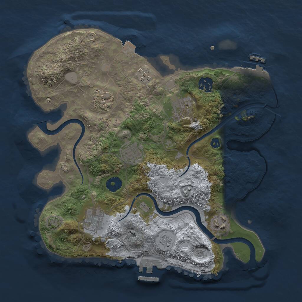 Rust Map: Procedural Map, Size: 3000, Seed: 646953480, 13 Monuments