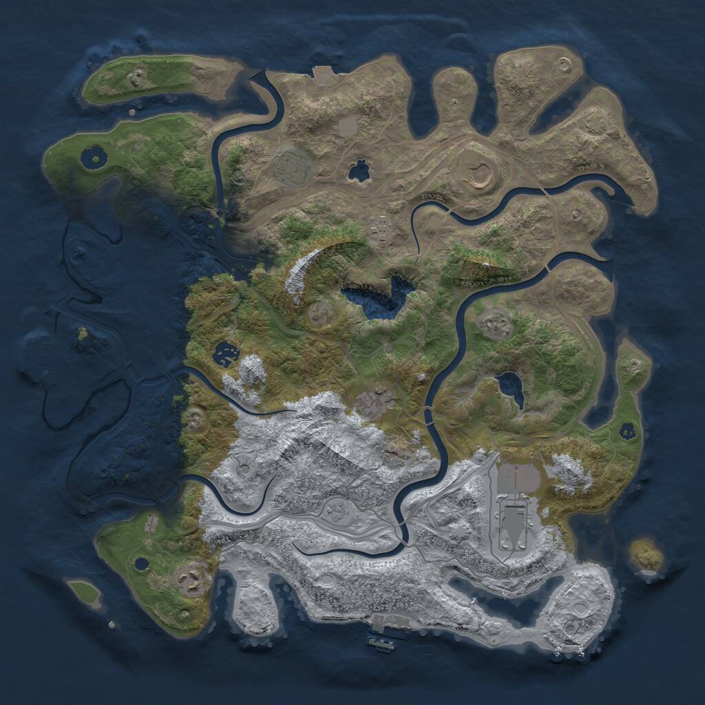 Rust Map: Procedural Map, Size: 4250, Seed: 2117659924, 13 Monuments
