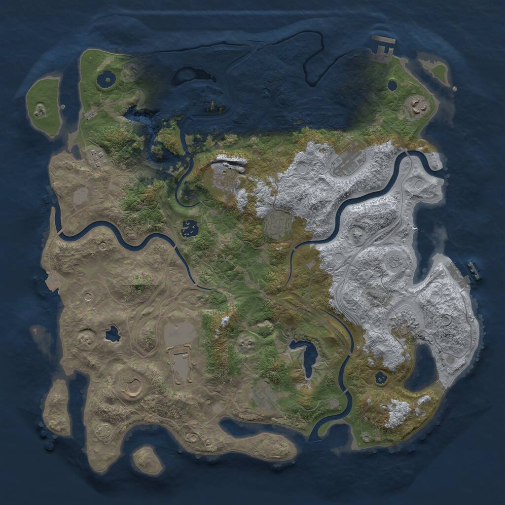 Rust Map: Procedural Map, Size: 4250, Seed: 1477813346, 16 Monuments