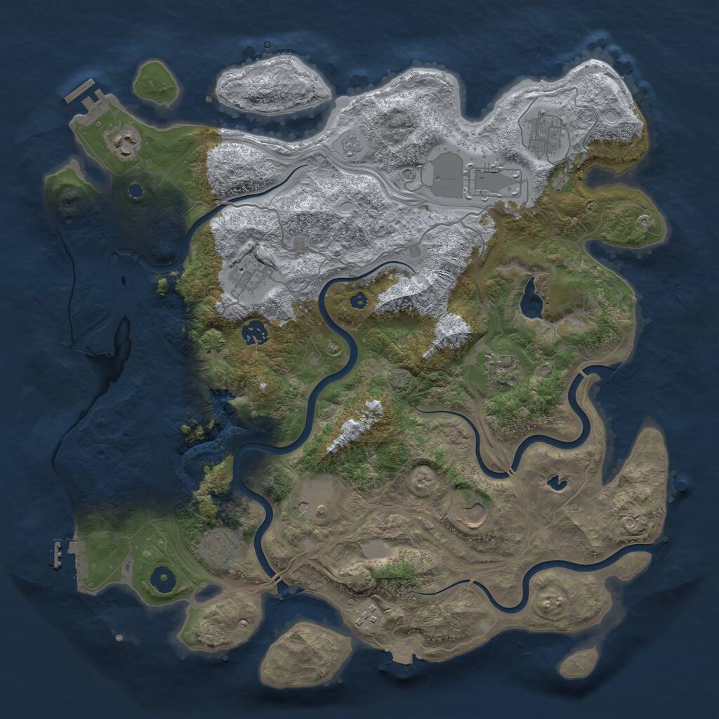 Rust Map: Procedural Map, Size: 4250, Seed: 324022285, 16 Monuments