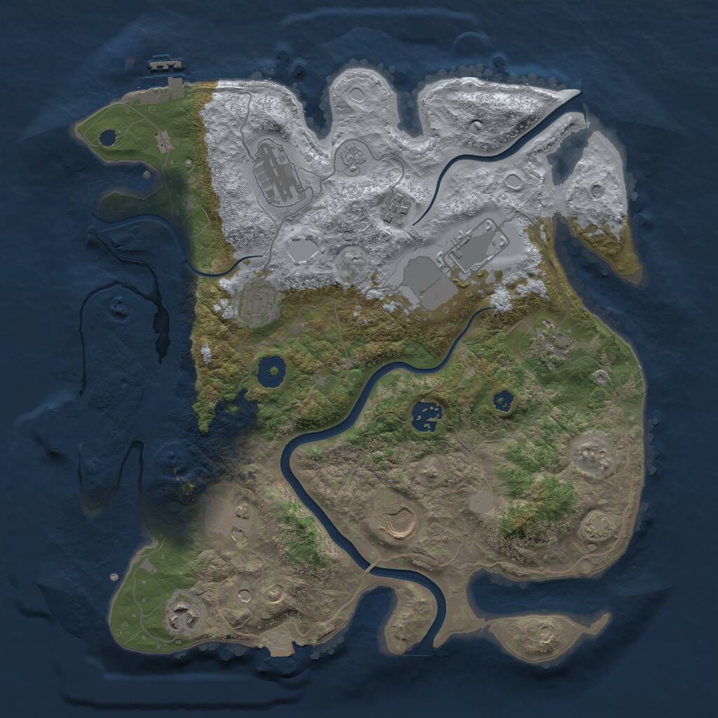 Rust Map: Procedural Map, Size: 3500, Seed: 538014932, 15 Monuments