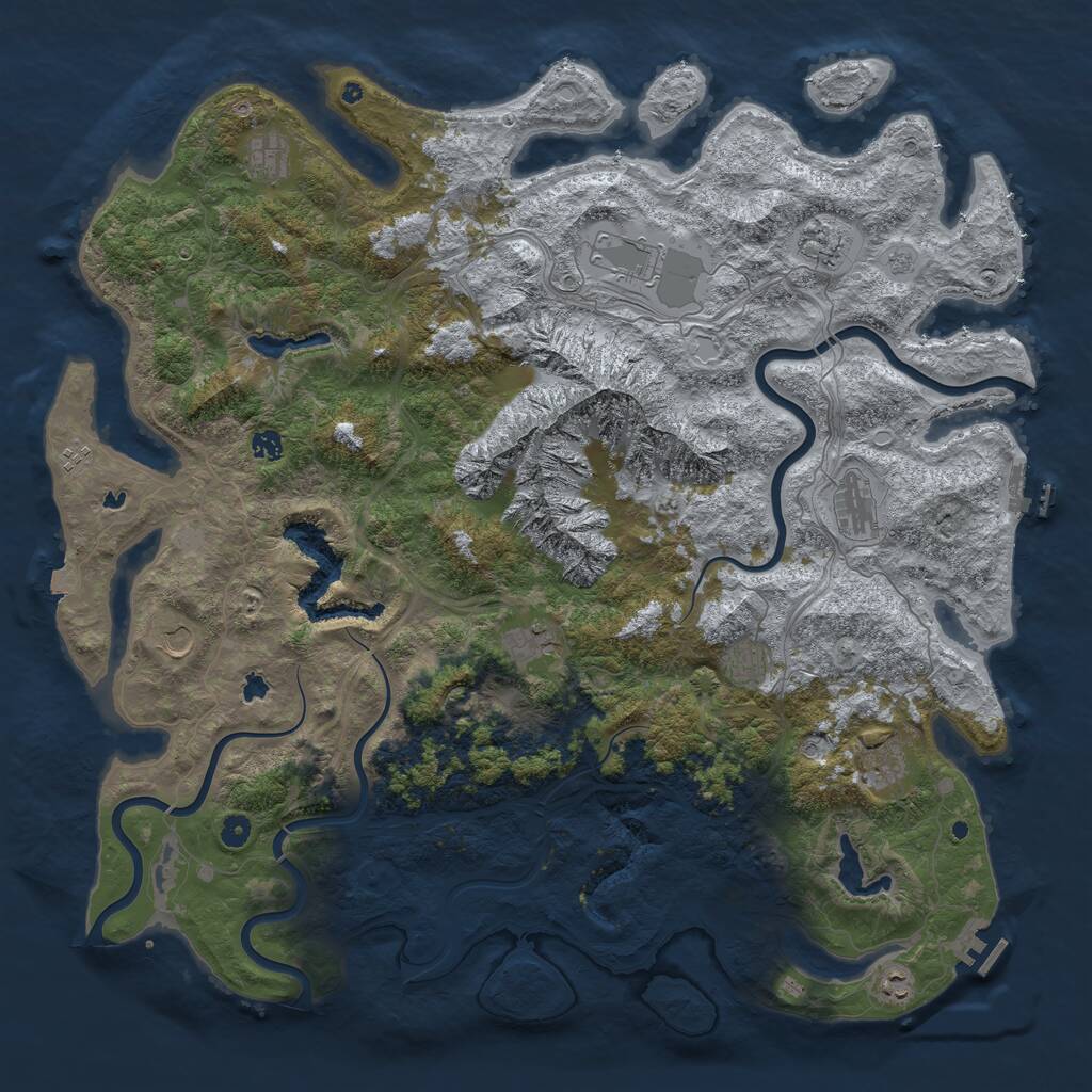 Rust Map: Procedural Map, Size: 5200, Seed: 847362, 17 Monuments