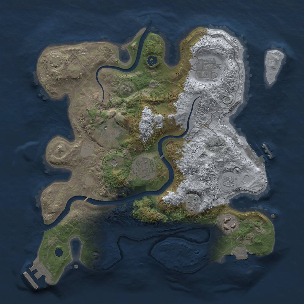 Rust Map: Procedural Map, Size: 3000, Seed: 1199729688, 11 Monuments