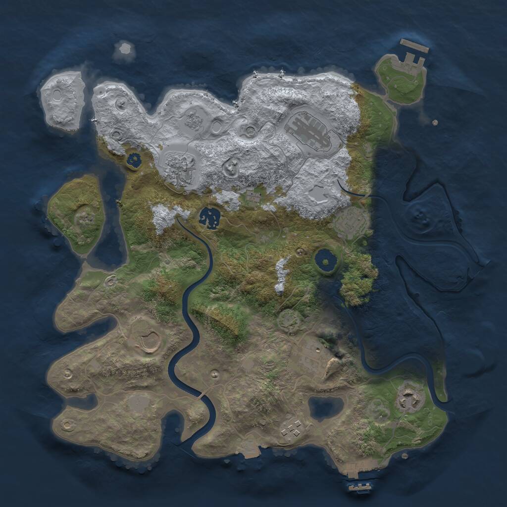 Rust Map: Procedural Map, Size: 3500, Seed: 6769420, 14 Monuments