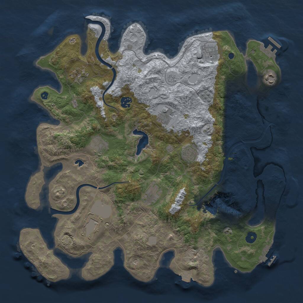 Rust Map: Procedural Map, Size: 4000, Seed: 528621642, 16 Monuments