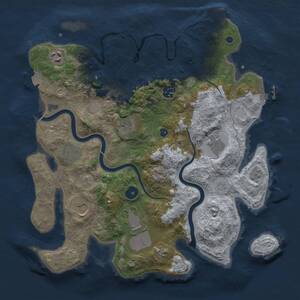 Thumbnail Rust Map: Procedural Map, Size: 3600, Seed: 636345975, 14 Monuments