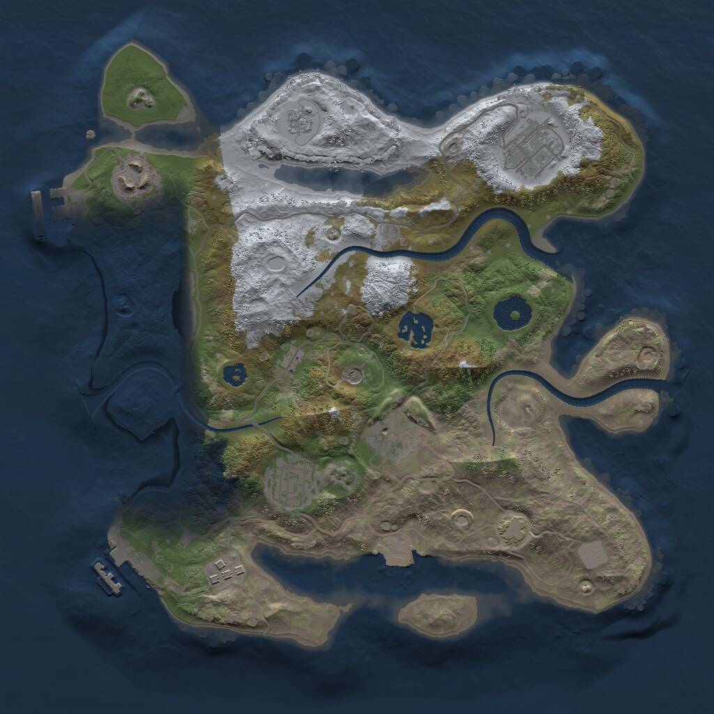 Rust Map: Procedural Map, Size: 3000, Seed: 79983, 12 Monuments