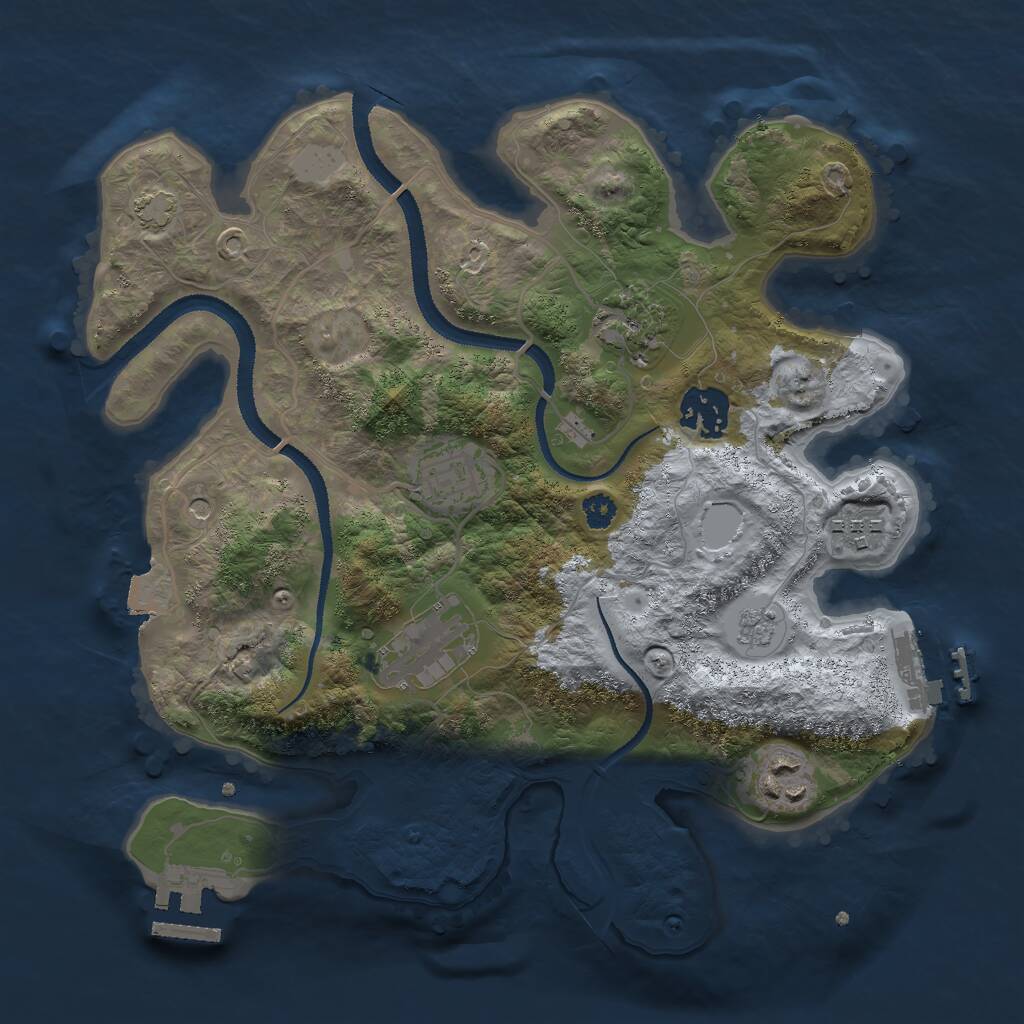 Rust Map: Procedural Map, Size: 3000, Seed: 1597739111, 12 Monuments