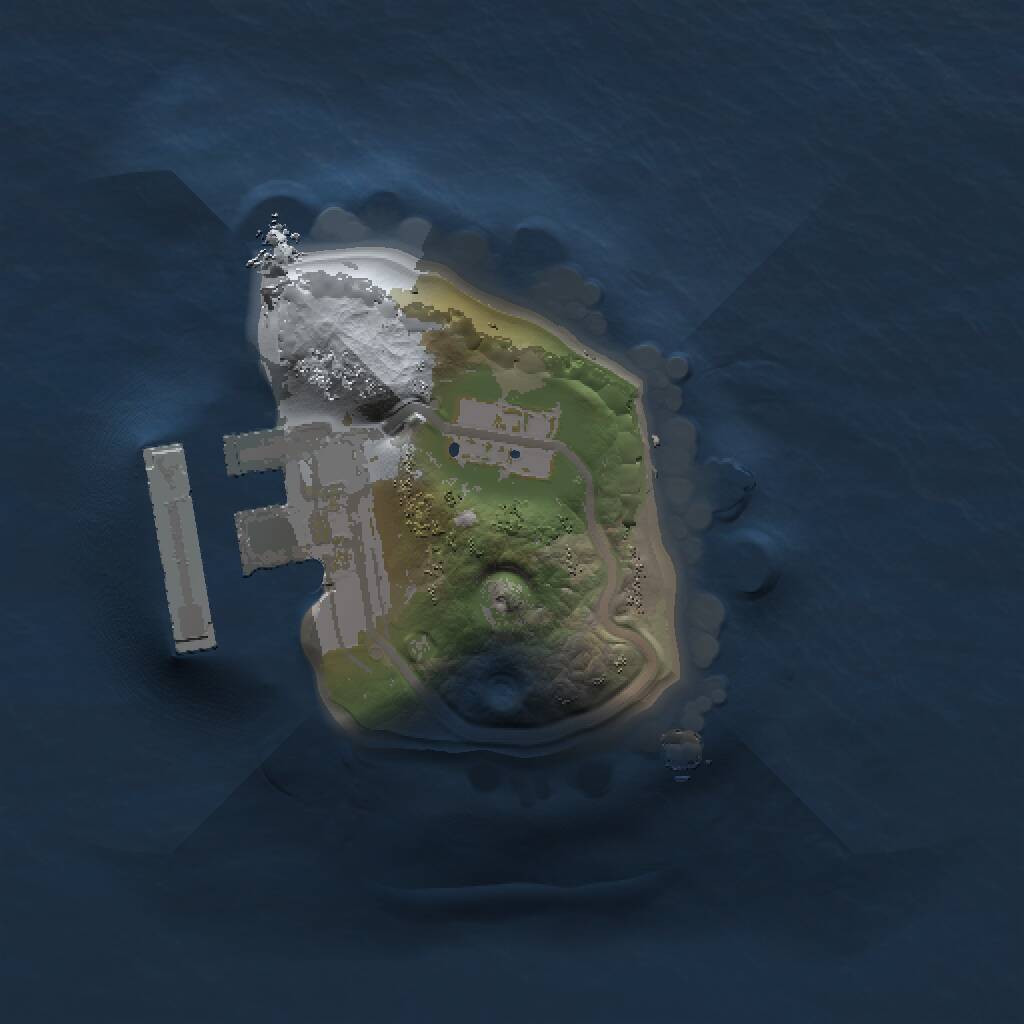 Rust Map: Procedural Map, Size: 1000, Seed: 124578, 2 Monuments