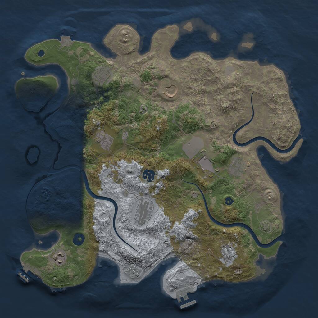 Rust Map: Procedural Map, Size: 3850, Seed: 1116689333, 15 Monuments