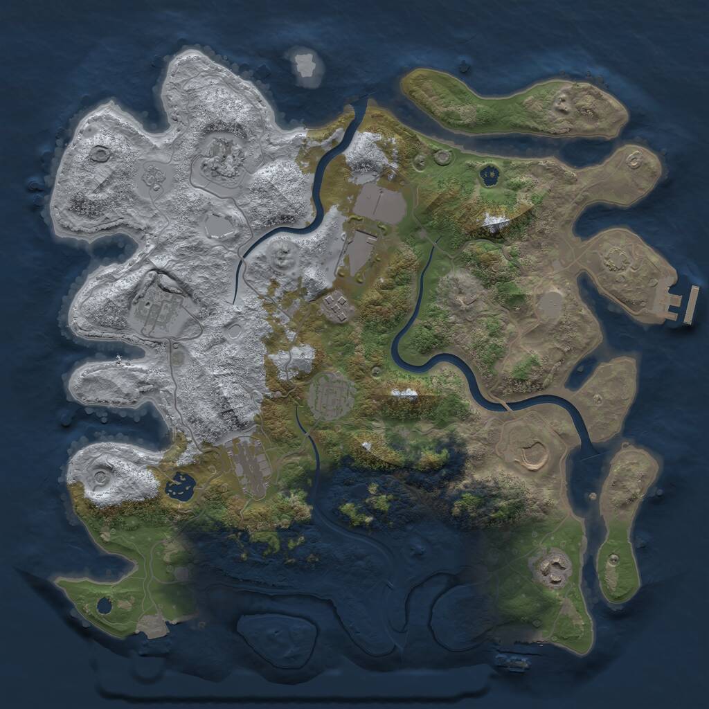 Rust Map: Procedural Map, Size: 3700, Seed: 996394618, 15 Monuments