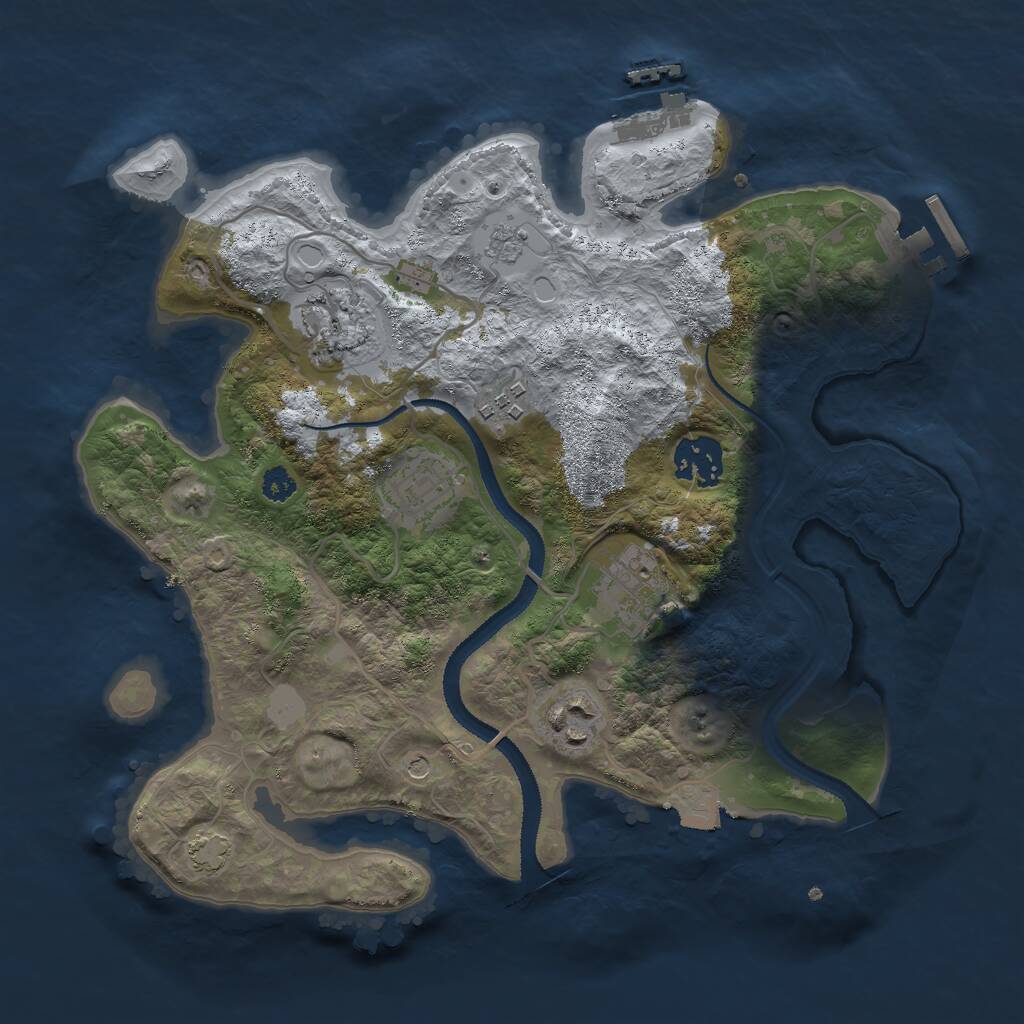 Rust Map: Procedural Map, Size: 3000, Seed: 987123, 12 Monuments