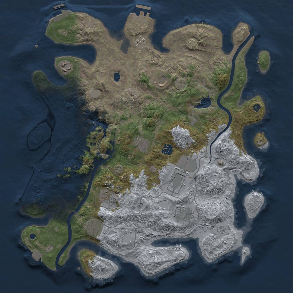 Rust Map: Procedural Map, Size: 4000, Seed: 842317590, 15 Monuments
