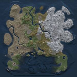 Thumbnail Rust Map: Procedural Map, Size: 4000, Seed: 572381280, 15 Monuments