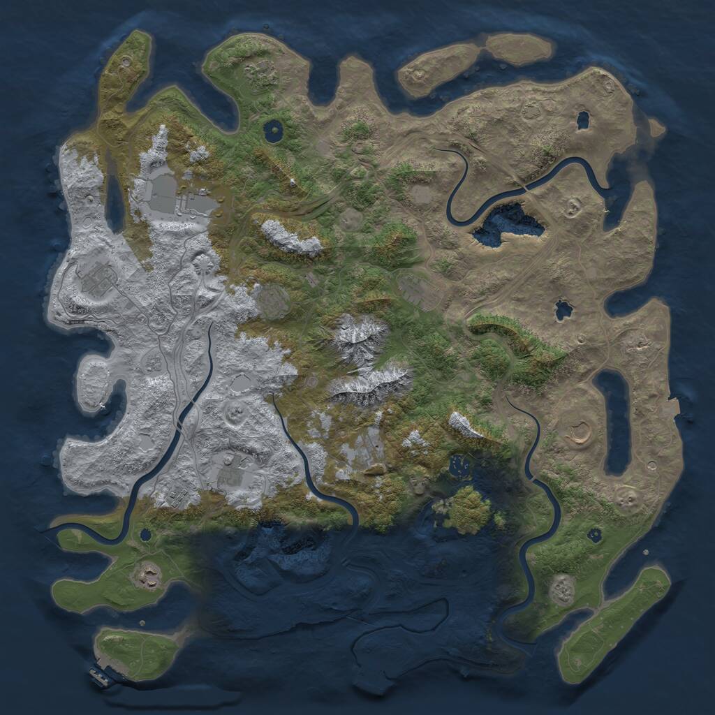 Rust Map: Procedural Map, Size: 5000, Seed: 1687974978, 17 Monuments