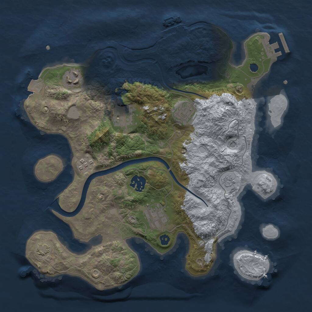 Rust Map: Procedural Map, Size: 3000, Seed: 15446475, 12 Monuments