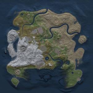 Thumbnail Rust Map: Procedural Map, Size: 3500, Seed: 1974892709, 15 Monuments