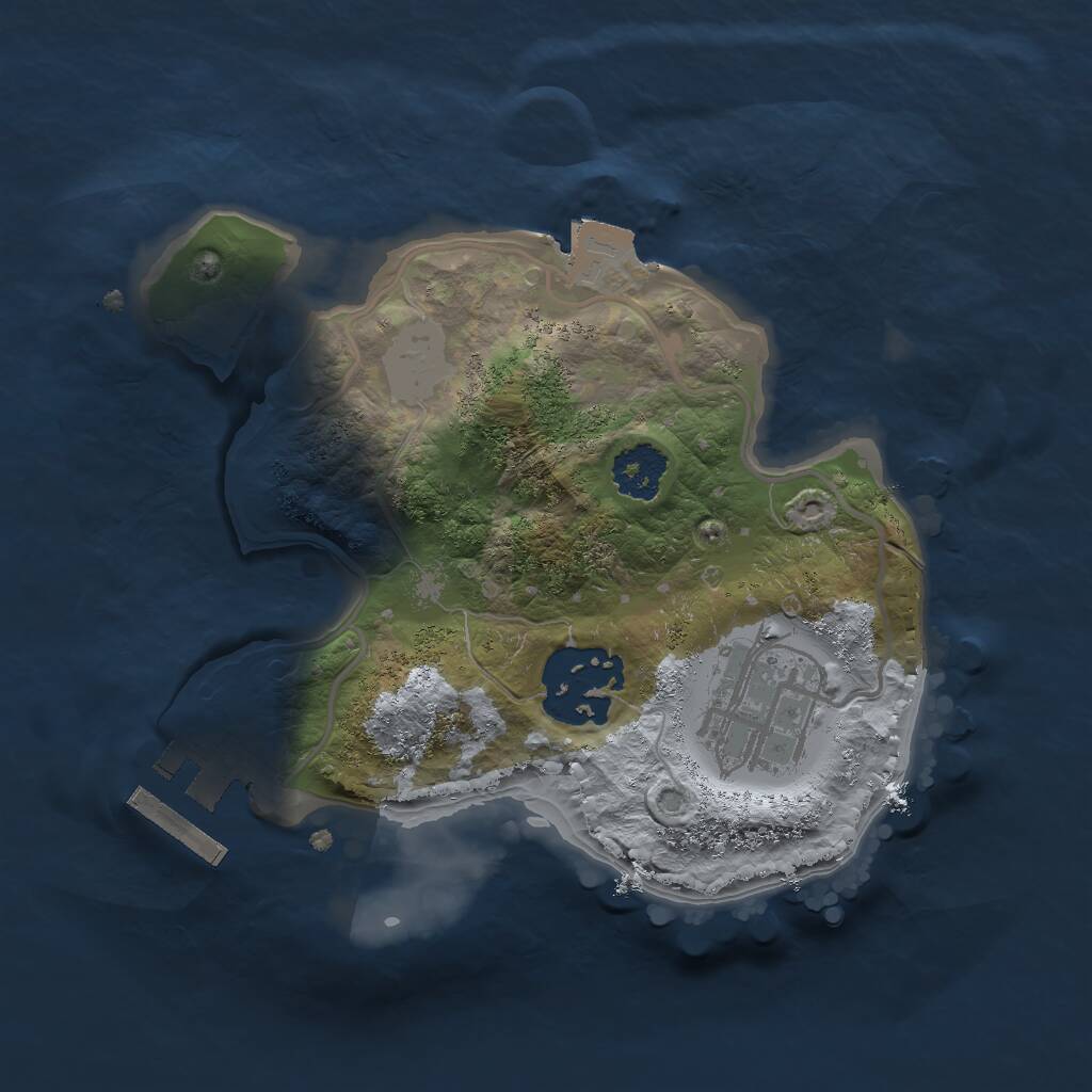 Rust Map: Procedural Map, Size: 2000, Seed: 1125305868, 4 Monuments