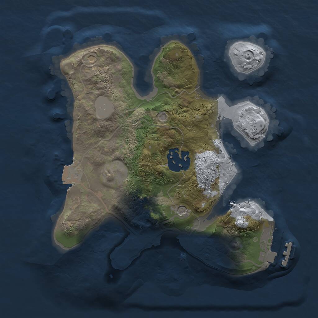 Rust Map: Procedural Map, Size: 2000, Seed: 517600622, 4 Monuments