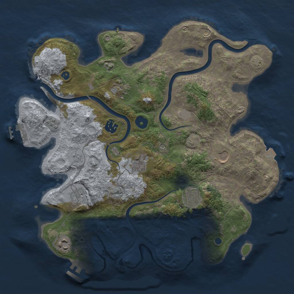 Rust Map: Procedural Map, Size: 3500, Seed: 273304419, 14 Monuments