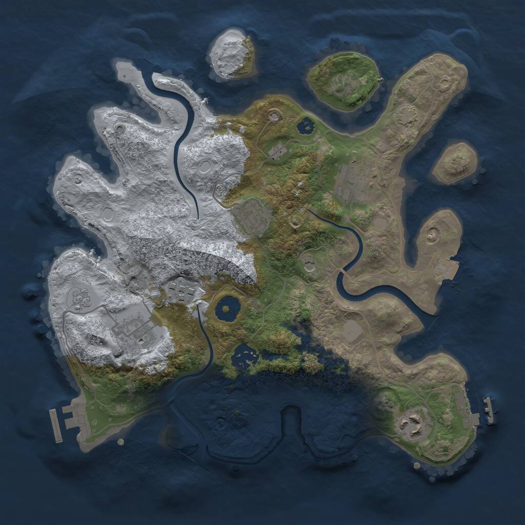 Rust Map: Procedural Map, Size: 3100, Seed: 1829369373, 12 Monuments