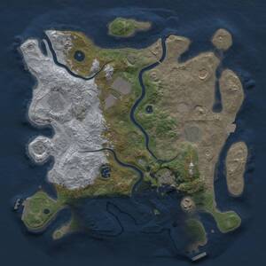 Thumbnail Rust Map: Procedural Map, Size: 3650, Seed: 78791083, 14 Monuments