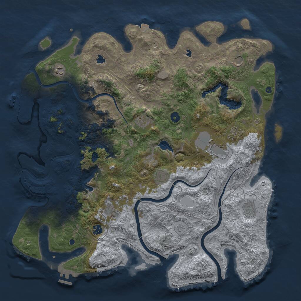Rust Map: Procedural Map, Size: 4500, Seed: 785379189, 16 Monuments