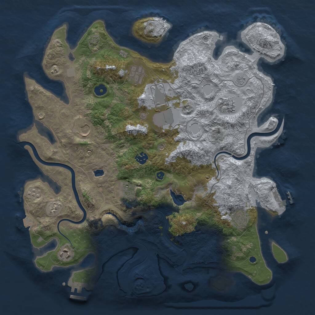 Rust Map: Procedural Map, Size: 4000, Seed: 54328620, 15 Monuments