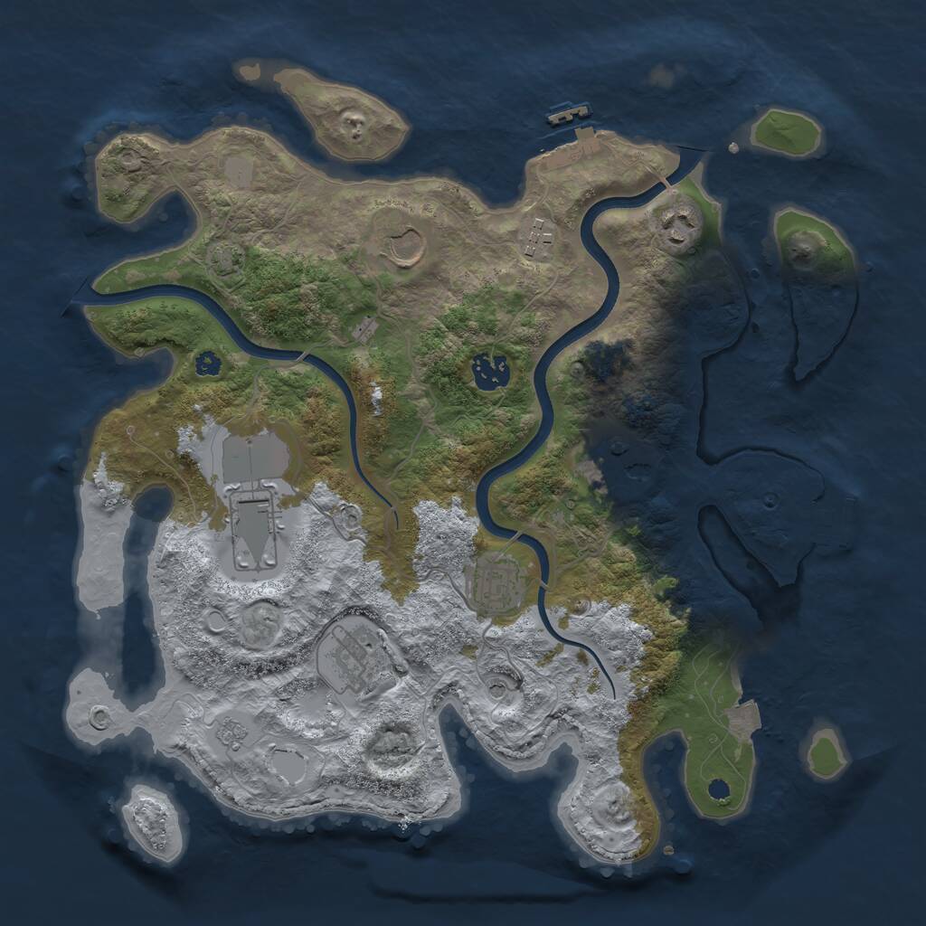 Rust Map: Procedural Map, Size: 3600, Seed: 124, 14 Monuments