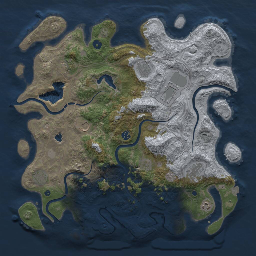 Rust Map: Procedural Map, Size: 4250, Seed: 1909065428, 15 Monuments